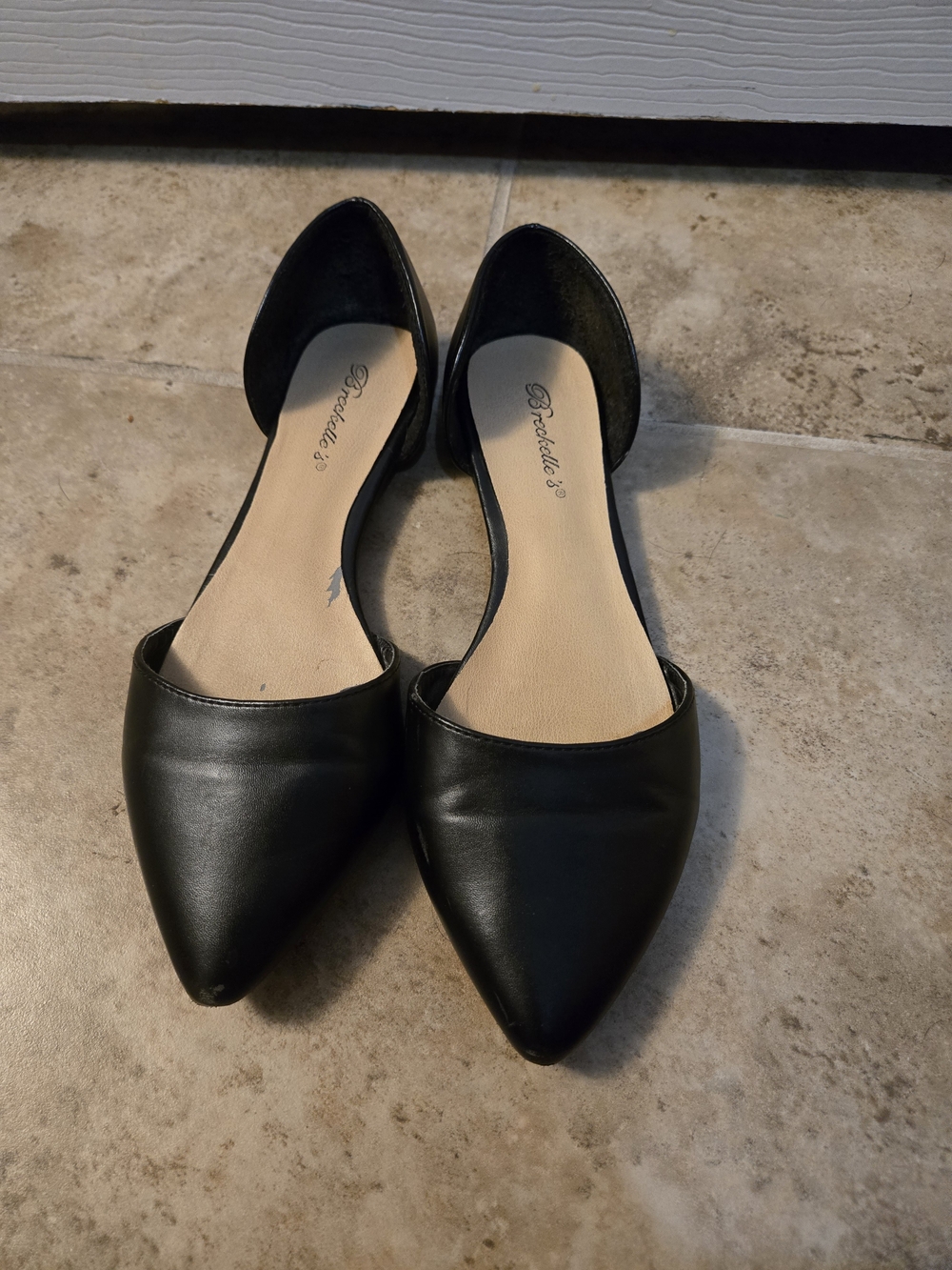 Breckelles Black Pointed D'Orsay Flats